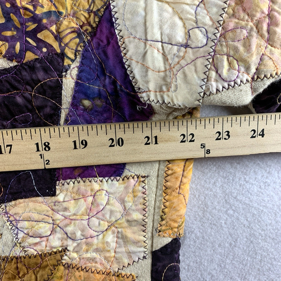 Patchwork Quilted Women Cardigan Jacket Sz L/XL Boho Hippie Cottage Folk Boxy - Picture 8 of 12